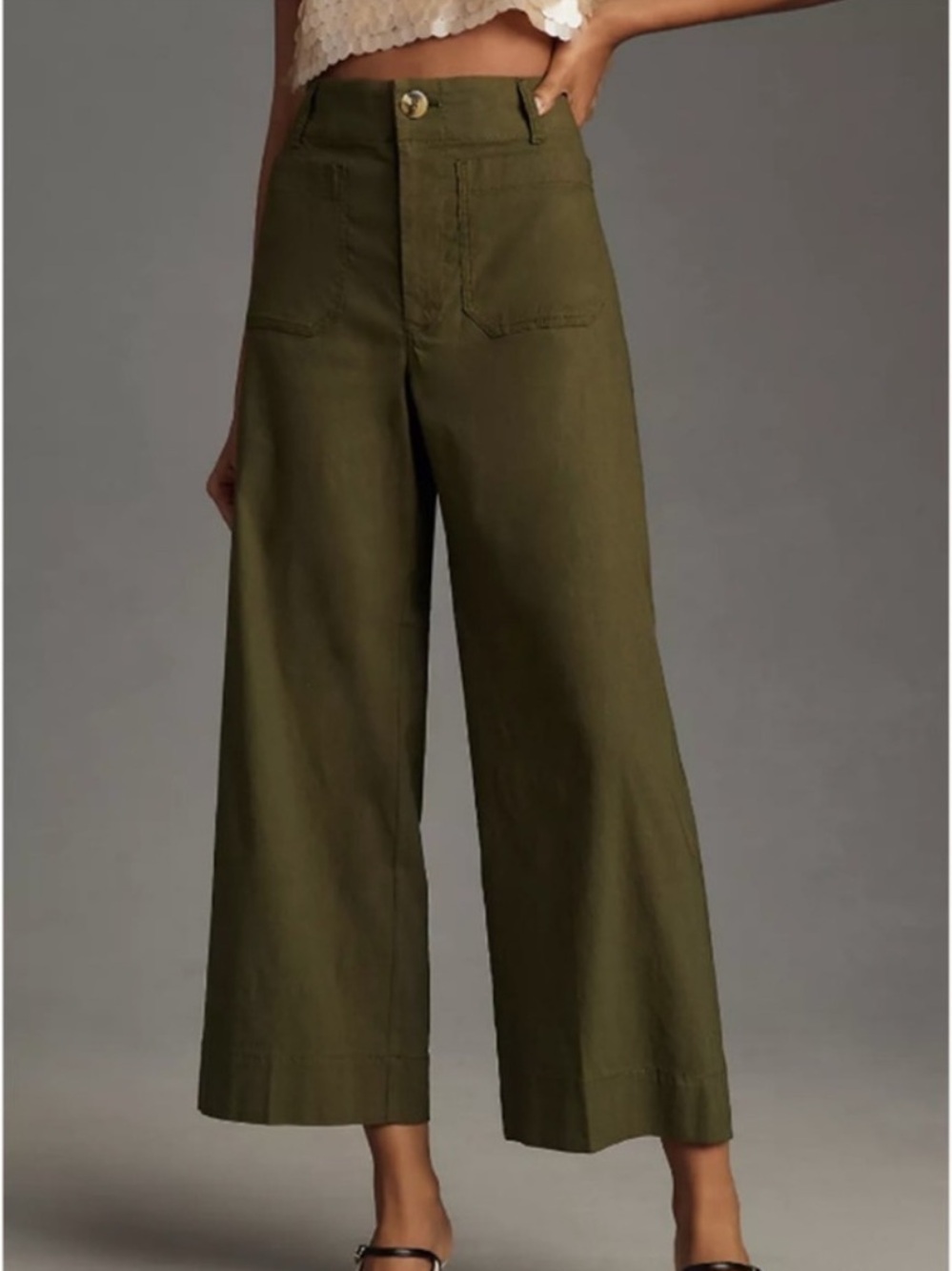 Anthropologie Maeve The Colette Cropped Wide-Leg Pants Size 29